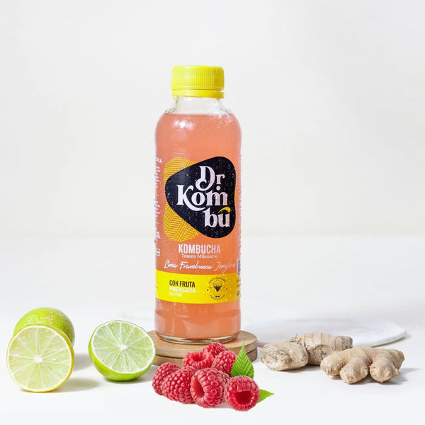 Kombucha Lima Frambuesa Jengibre 475 cc Dr Kombu