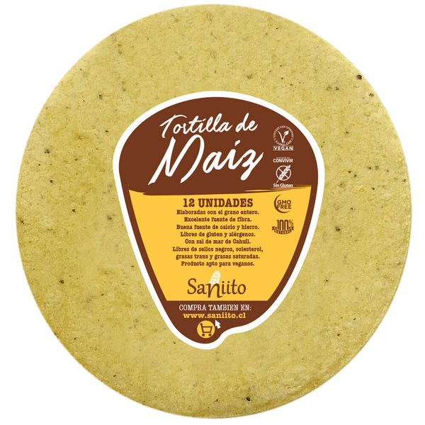 Tortilla Maíz Fajita L 21cm Saniito