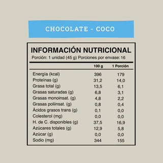 Barra Chocolate Coco 45g Wild Protein