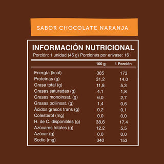 Barra Naranja Bitter 45g Wild Protein